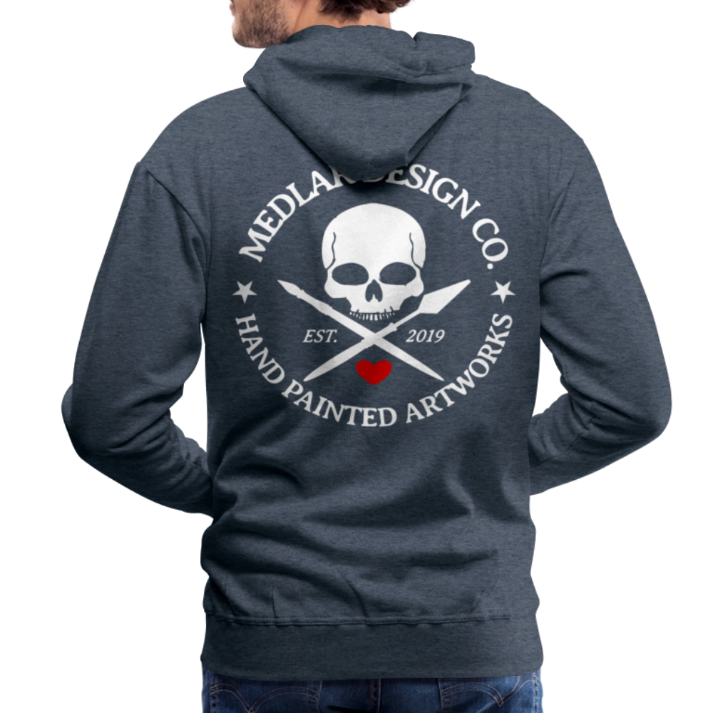 Men’s Premium MEDLAR DESIGN CO. Hoodie - heather denim