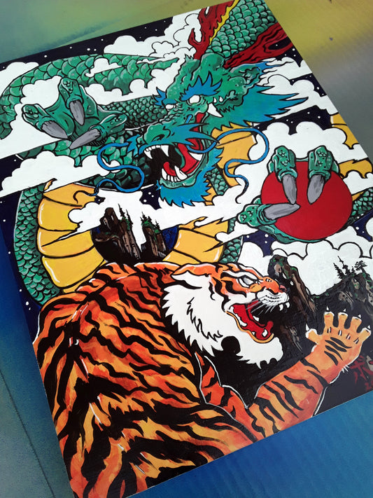 Tiger & Dragon Acrylic Painting