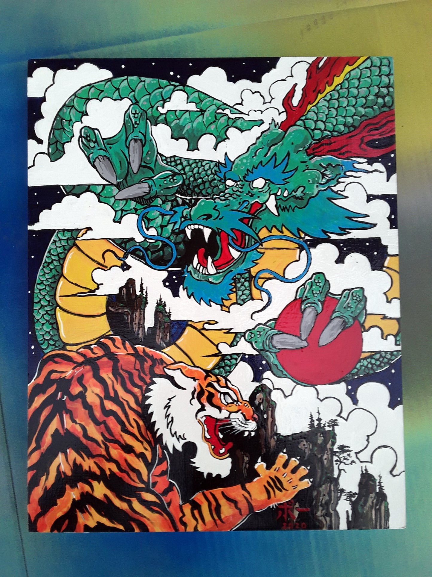 Tiger & Dragon Acrylic Painting